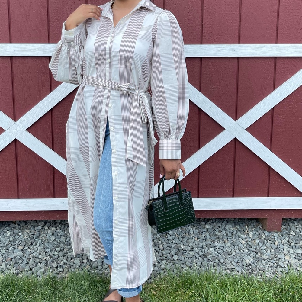 Button Up Shirt Dress with Pockets